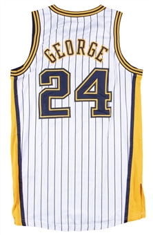 2013 Paul George Game Used Indiana Pacers #24 “Hardwood Classics” Jersey Used in 6 Games Including A Double-Double On 3/5/13 - 112 Total Points (MeiGray)